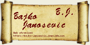 Bajko Janošević vizit kartica